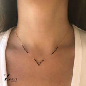 Ziani Black diamond necklace Watani buy online lebanon jewelry