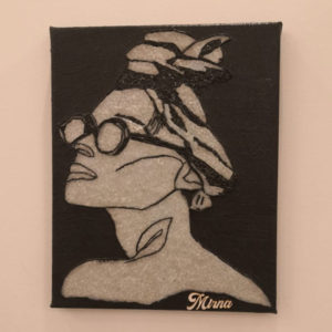 mirna-mosaic-black-white-girl-art-watani-shop-online-lebanon-handmade