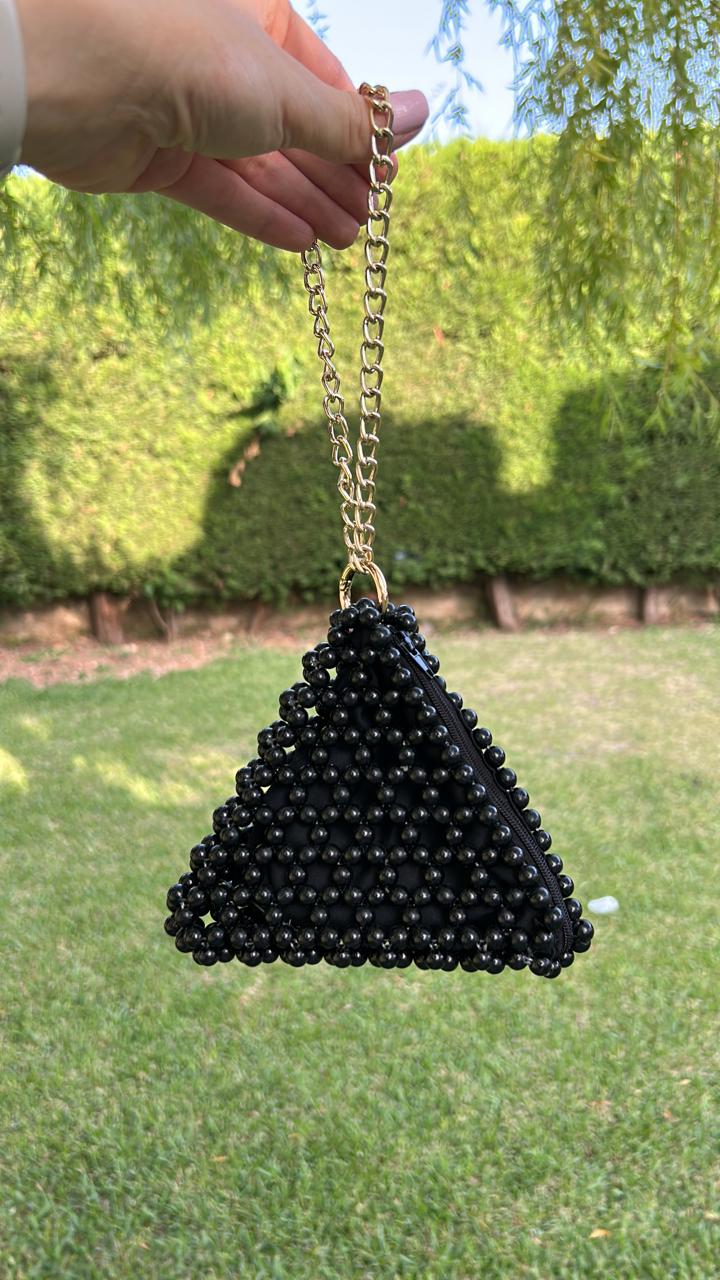 Le-Caro-Craft-pyramid-black-pearl-handbag-watani-sell-buy
