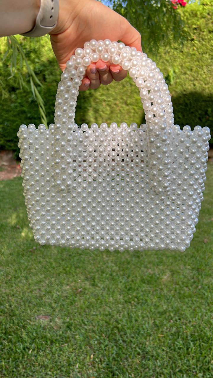 Le-Caro-Craft-white-pearl-bag-watani-sell-buy
