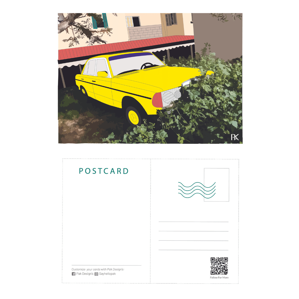 Mercedes 1980 postcard watani pak design